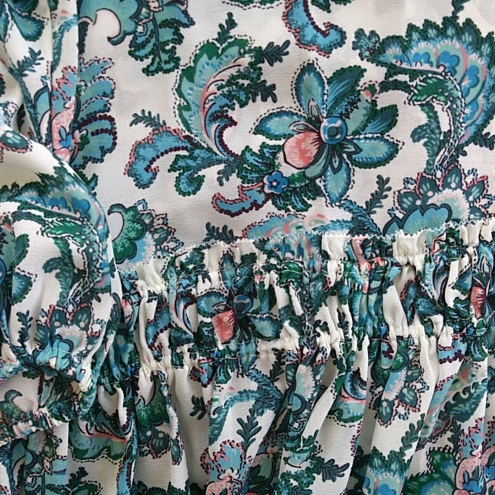 Loft Floral Paisley Peplum Blouse Top - Picture 3 of 8